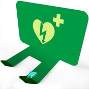 Seinälle kiinnitettävä defibrillaattori