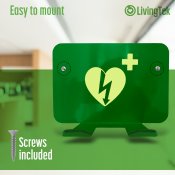Seinälle kiinnitettävä defibrillaattori